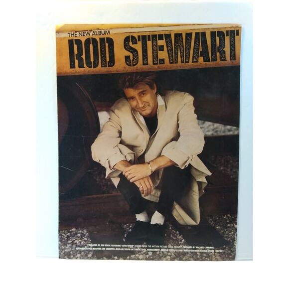 Rod Stewart Album AD 1986 Vintage Artwork Pop Rock Music Magazine Advertising - Picture 2 of 2
